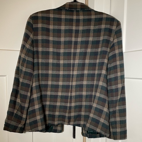 Vintage Green Plaid Wool Coat - Picture 7 of 9